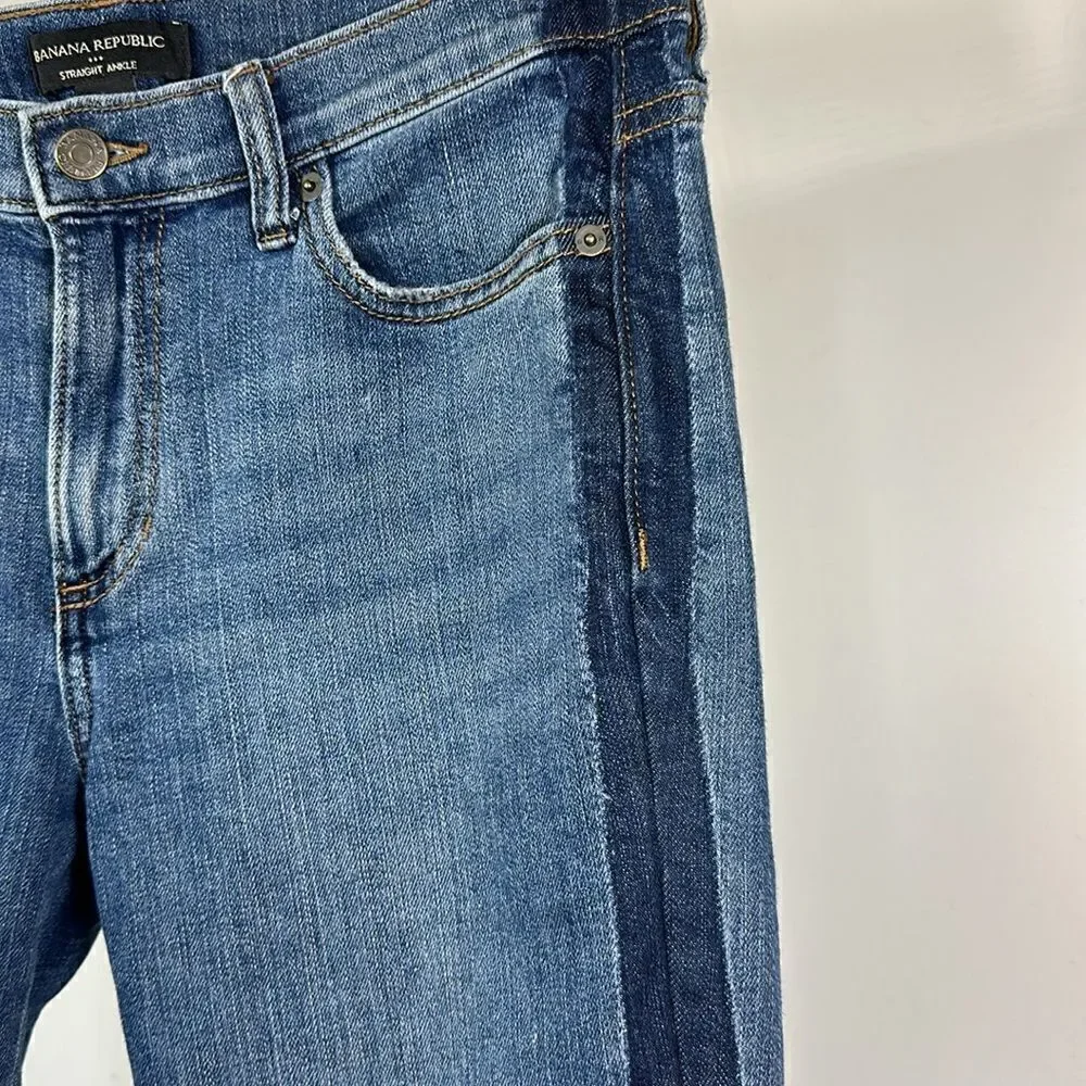 BANANA REPUBLIC Women's Distressed Denim Straight Ankle Jeans Blue Size 27/4